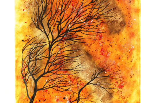 Grief of Orpheus - Handmade fused glass art panel by Iris Glass