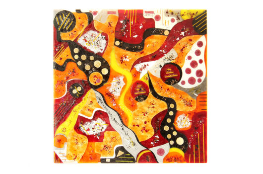 Theogony - Handmade fused glass art panel by Iris Glass