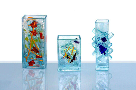 Handmade glass vases from Fingertips collection by Iris Glass