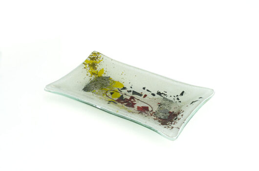 White fused glass candle holder from Tears of Chios collection by Iris Glass