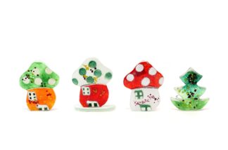 Glass Christmas Small Candle Holders